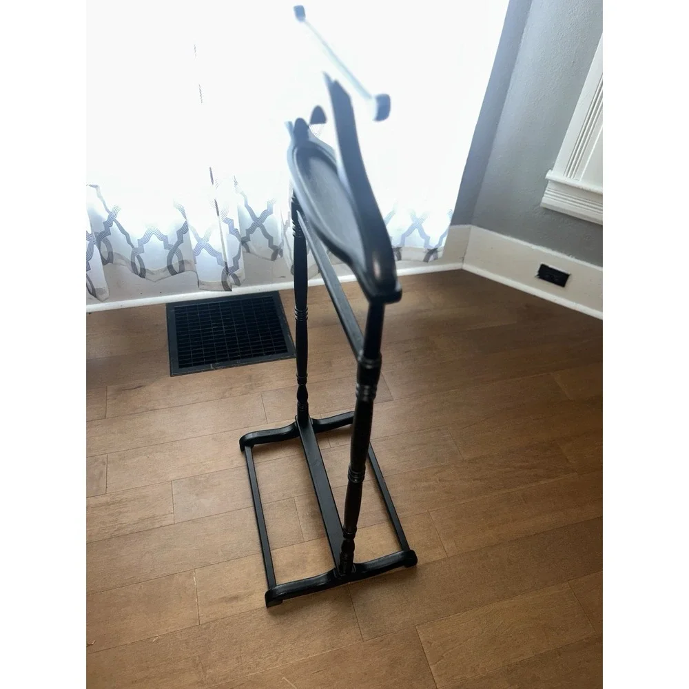 Freestanding Black Wooden Valet Stand